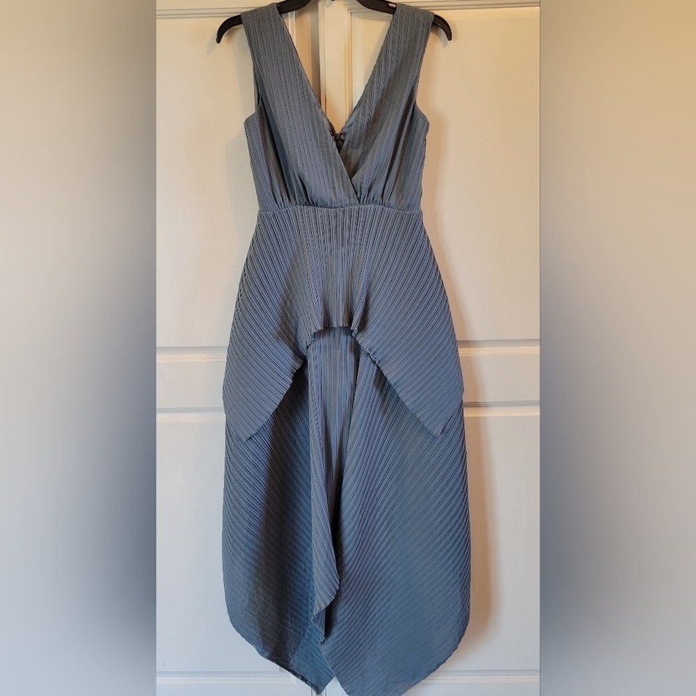 Halston Maren Dress In Pleated Chiffon - Picture 3 of 10
